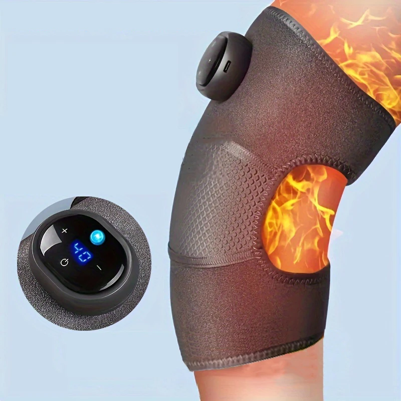 Knee pad worn on leg with dramatic heat visualization, capturing the moment of relief and mobility