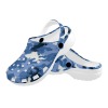 Custom Print Adults Clogs with Blue Camouflage Pattern