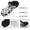 Custom Print Fleece Lined Adult Clog with adjustable strap, anti-skid sole, and black and white design