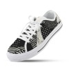 Seattle Low Top Men's Shoes - Black and white patterned canvas sneakers for men.