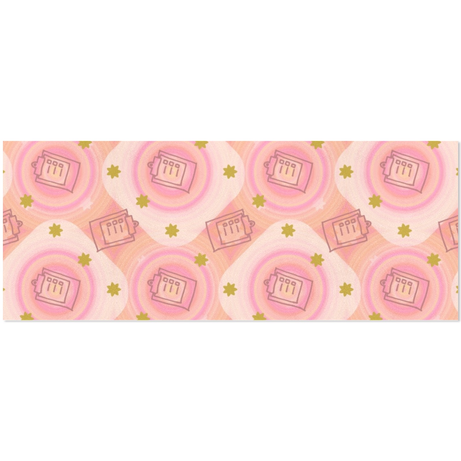Pink floral gift wrapping paper roll, ideal for birthdays and holidays. All-over pattern for custom gift wrapping.