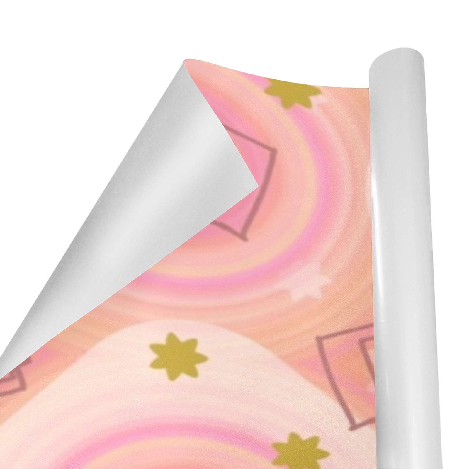 Pink gift wrapping paper roll, featuring abstract pattern, perfect for wrapping birthday and holiday gifts