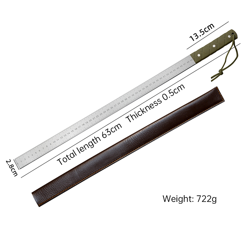 20 - Inch Dual - Scale Stainless Steel Ruler, thickened quenched steel, with random lanyard, great