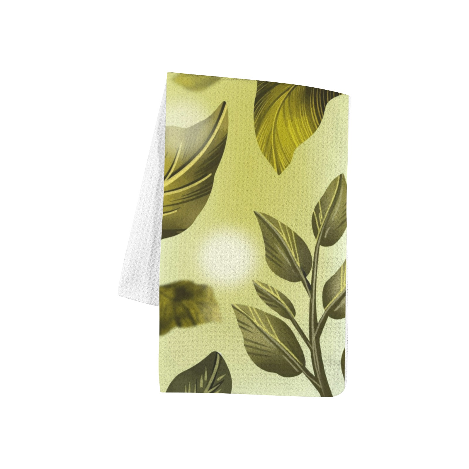 USA-made kitchen hand towel, featuring green leaf design, soft and absorbent, 40x60cm, ideal for kitchen and bathroom.
