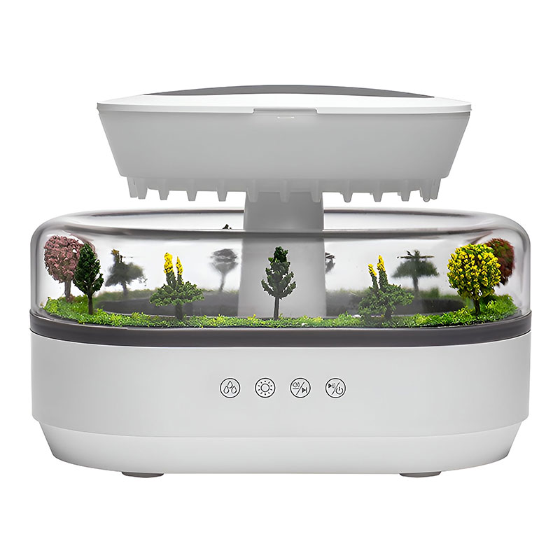 Raindrop - style aroma humidifier with lights, white noise, and essential oil diffusion for home