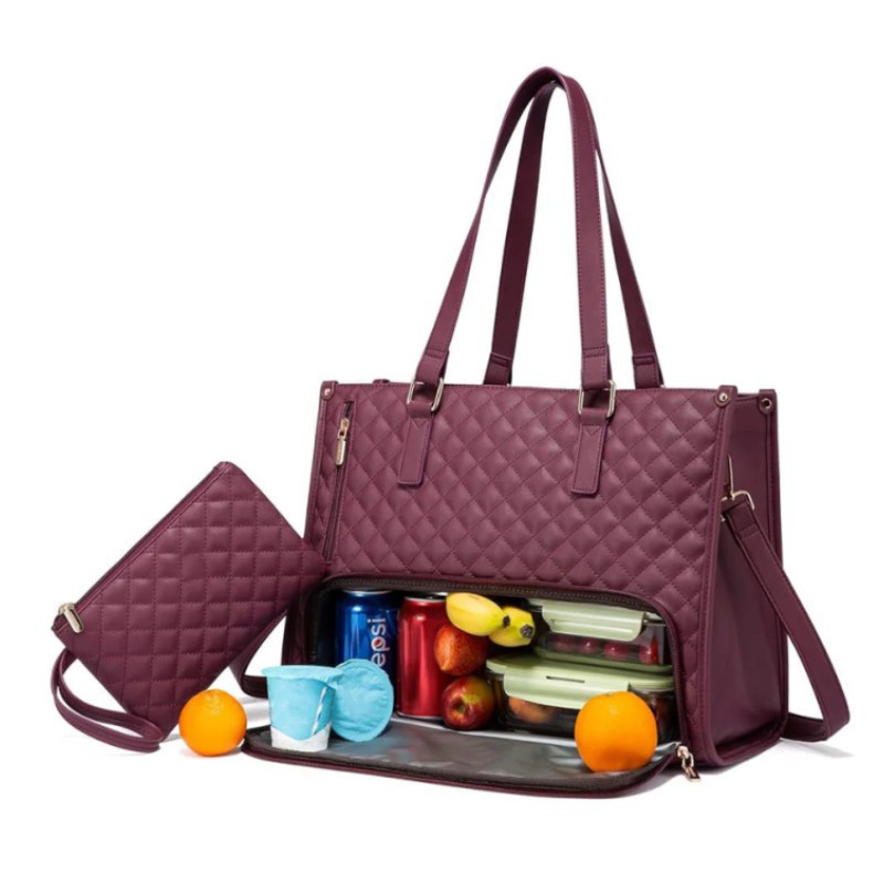2-in-1 Travel Tote: Laptop & Insulated Lunch Bag. Ideal for Business, Work, Nursing, Office