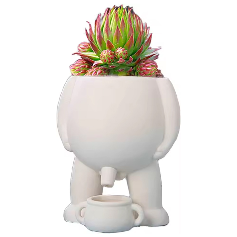 Funny Peeing Vase Planter: A Whimsical Decor Piece for Your Home or Garden. Ideal for Succulents and Makes a Great Novelty Gift!