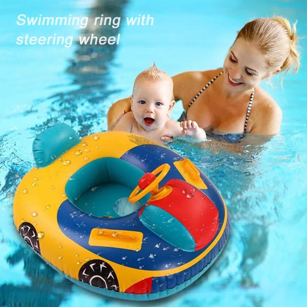 Infant and toddler swimming ring car swimming ring with steering wheel seat baby seat inflatable