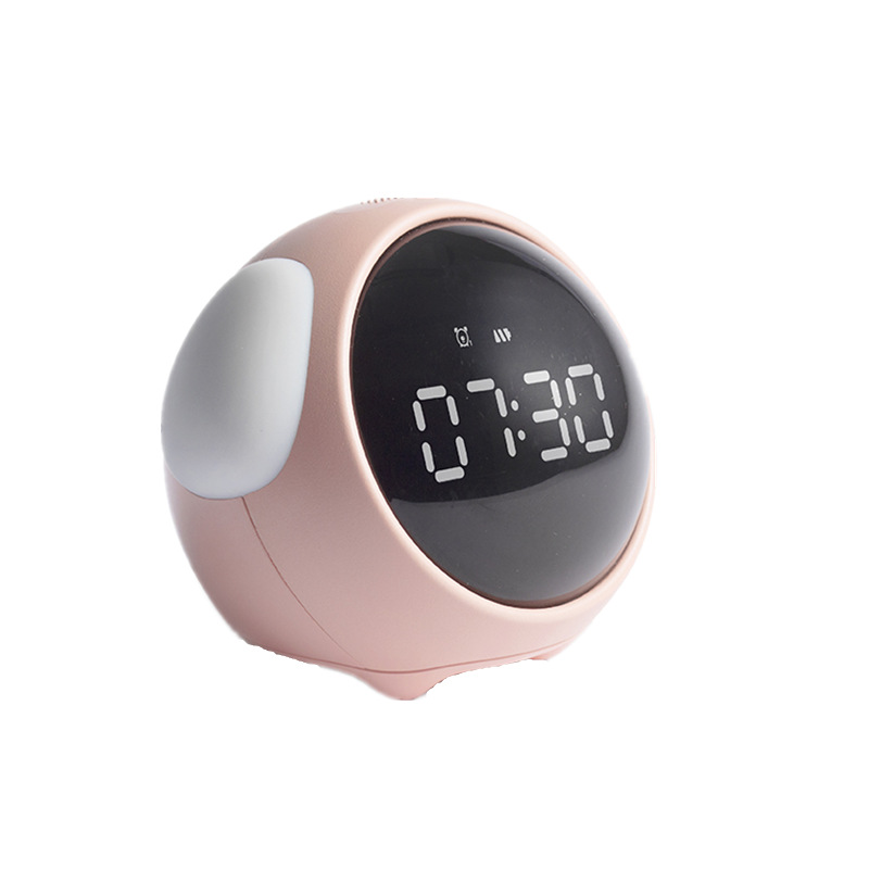 Cute Cartoon Digital Alarm Clock with Light and Emotion Function for Kids