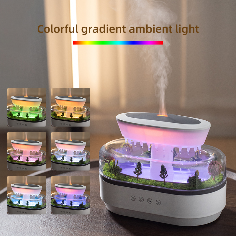Smart Cool Mist Raindrop Air Humidifier for Garden Landscape Christmas Tree White Noise Oil Aroma