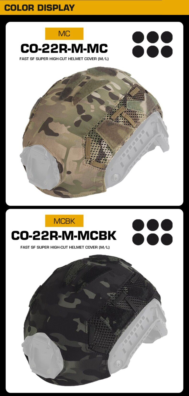 FAST SF Ultra-high Cut Camouflage Helmet Cover (Medium Size, M)
