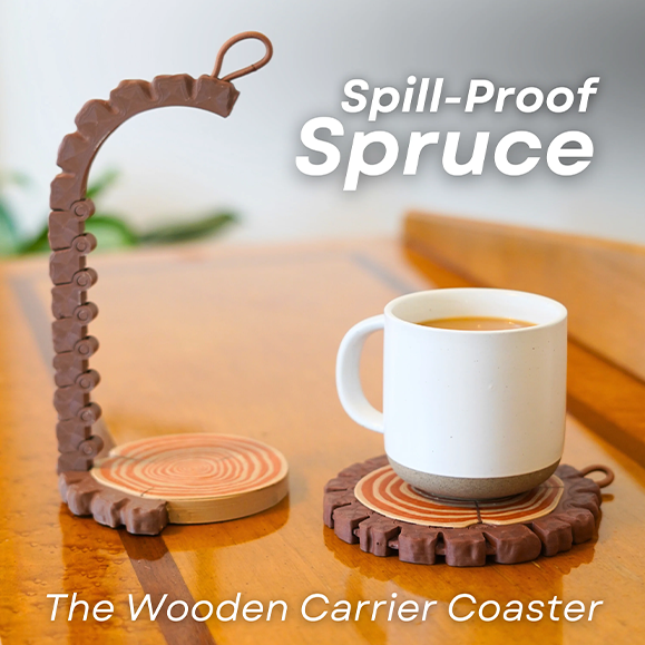 Printed wooden coasters Creative coffee cup holder Portable coaster