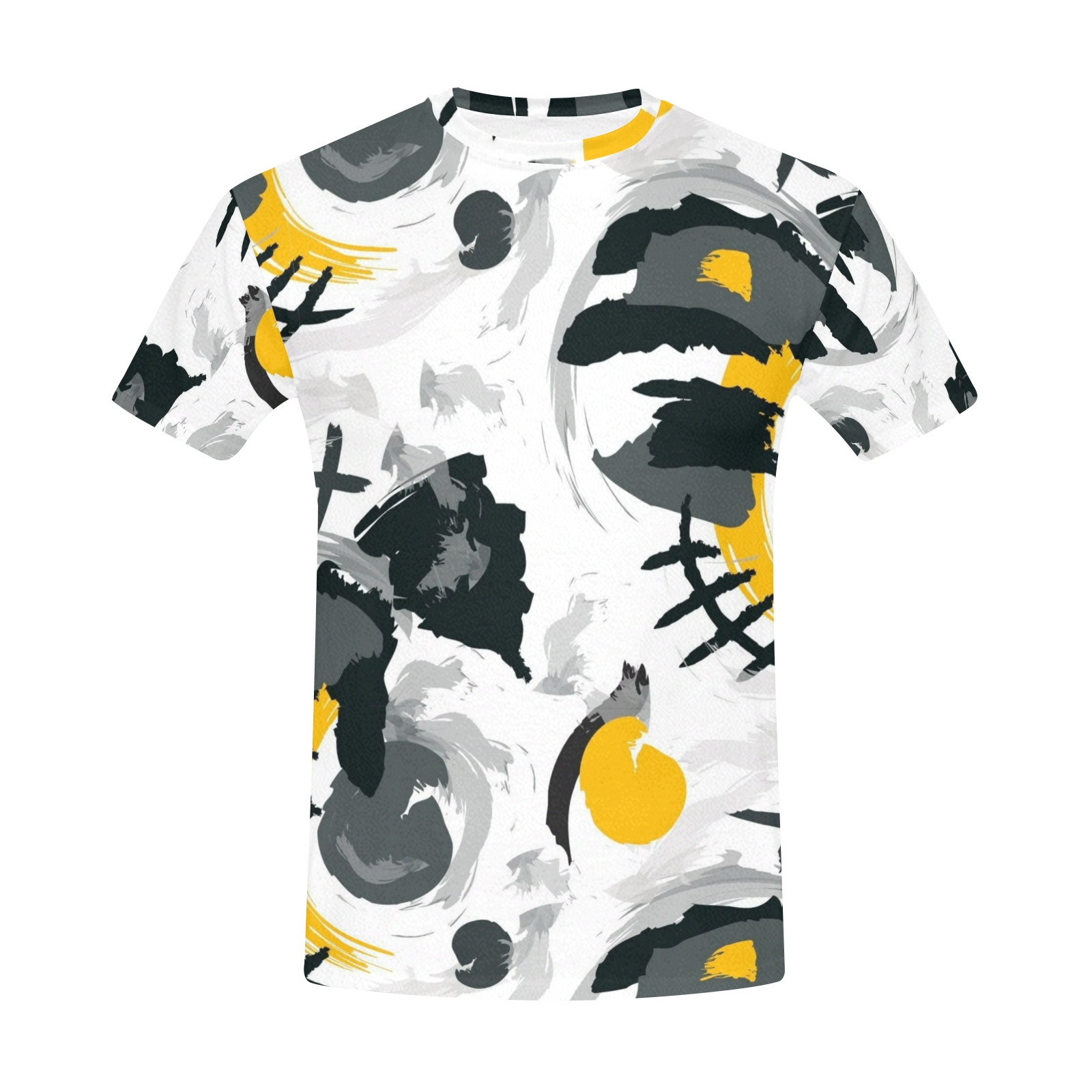 Men's All Over Print Crew Neck T-Shirt with Abstract Design