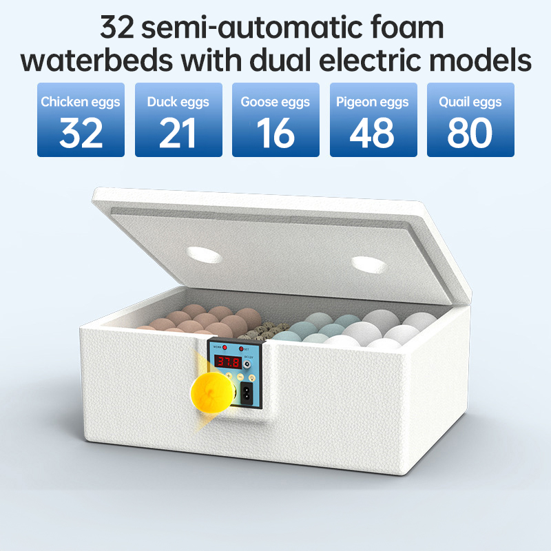 24 - hr Thermostatic Small Poultry Incubator. Biomimetic Waterbed. Auto & Smart. For Chick, Duck &