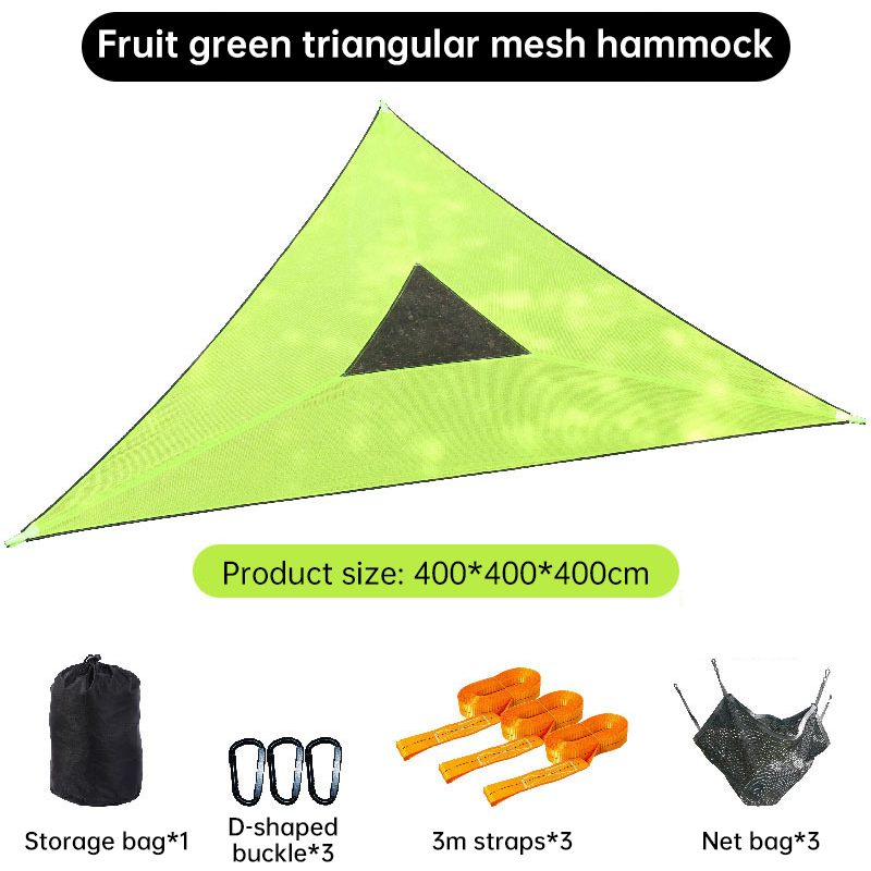 Portable triangular camping hammock with air polymer, multi-scene travel use