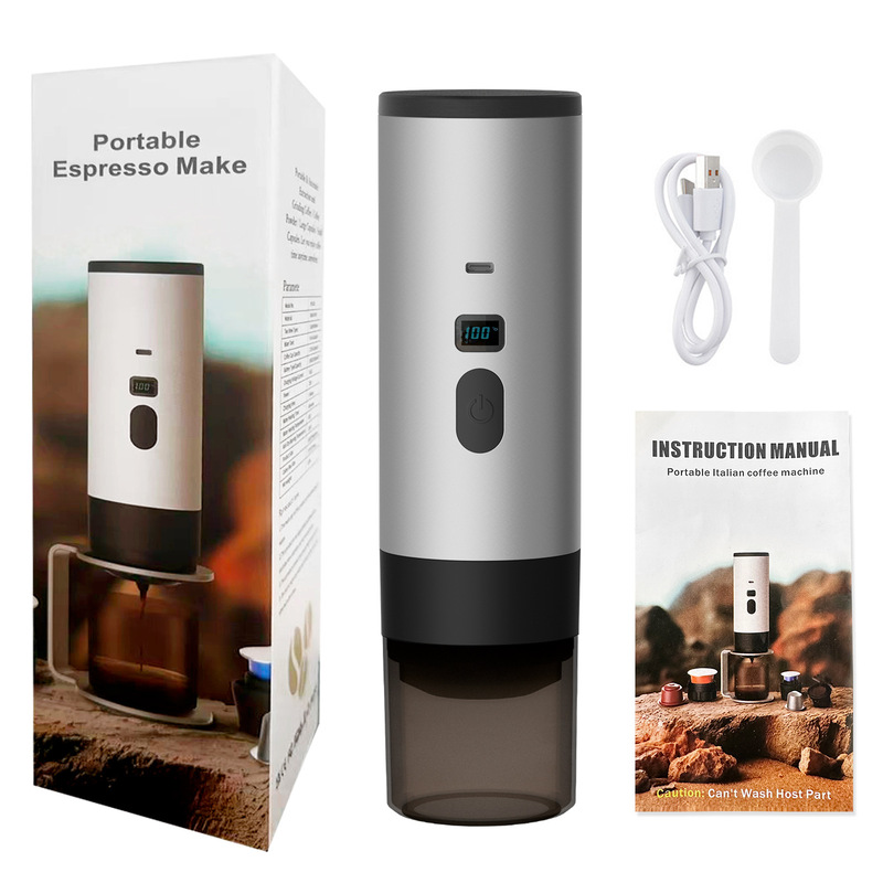 Portable Wireless 3-in-1 Espresso Maker, 7800mAh, Car/Home/Camping, Ground/Capsule Coffee