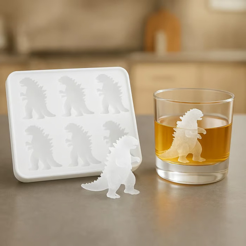 Godzilla Ice Mold: Silicone Kitchen Mold for Baking, Candles, Soaps, Ice Trays,