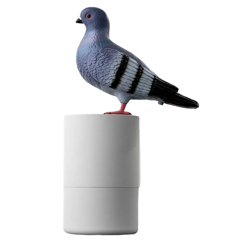 Pigeon-shaped auto sensor foam dispenser. Touchless, fine foam