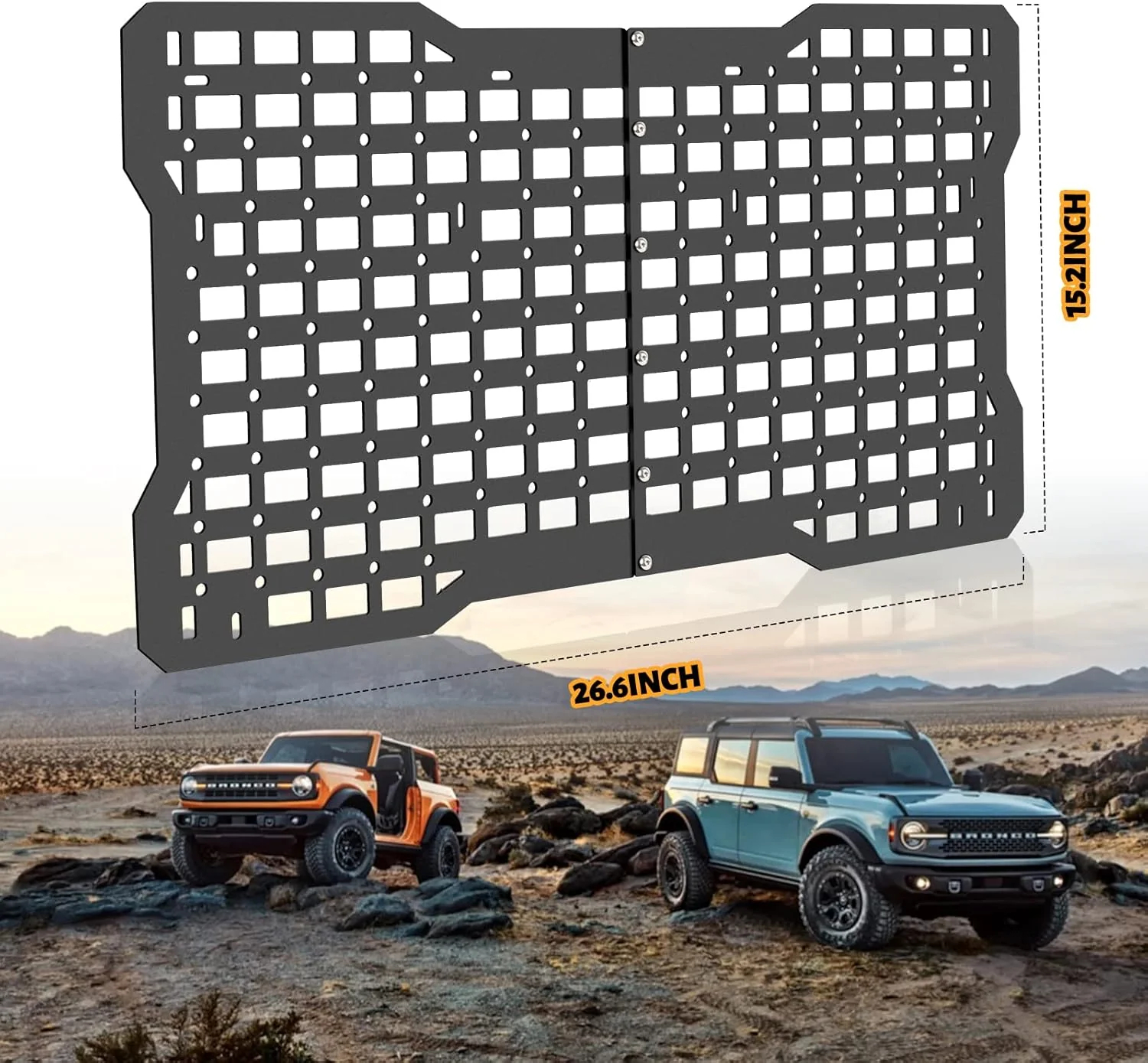 OFF ROAD Tailgate Storage Panel Tailgate Molle Panel Steel Cargo Shelf Storage Luggage Holder Carrier for Ford Bronco Accessorie