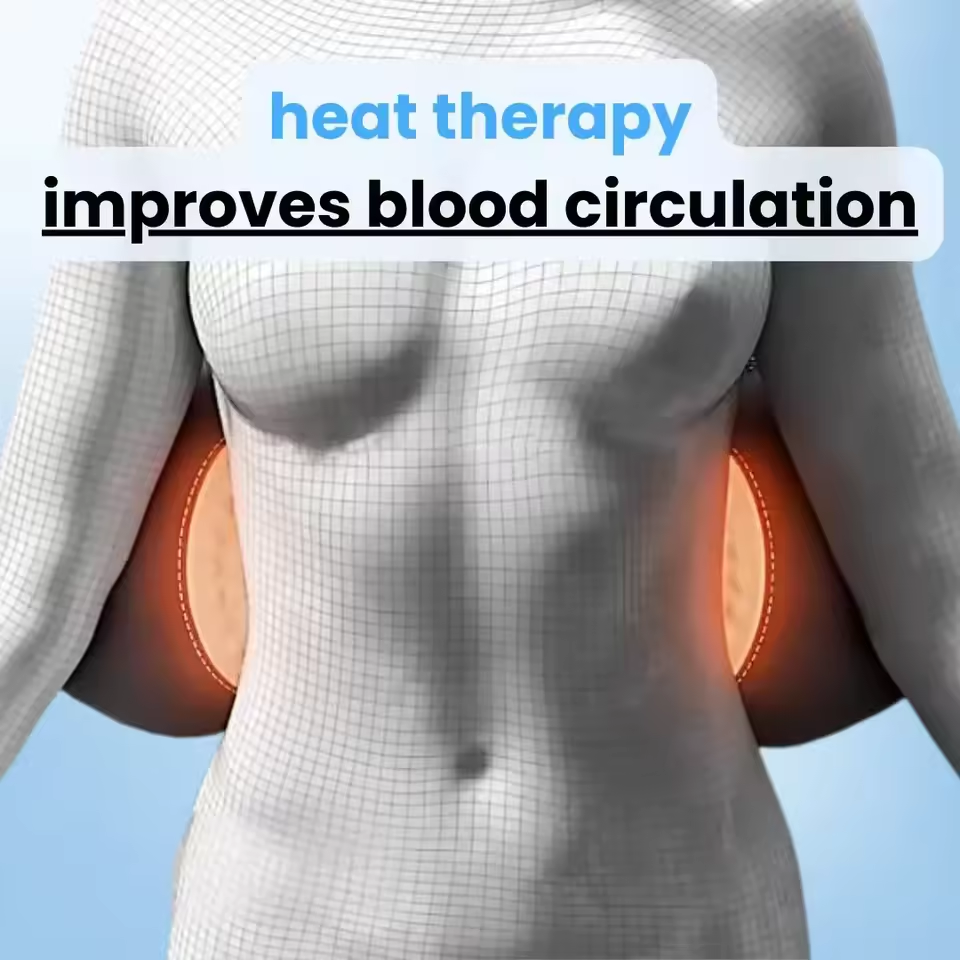 Heat glow on the lumbar area during an evening session