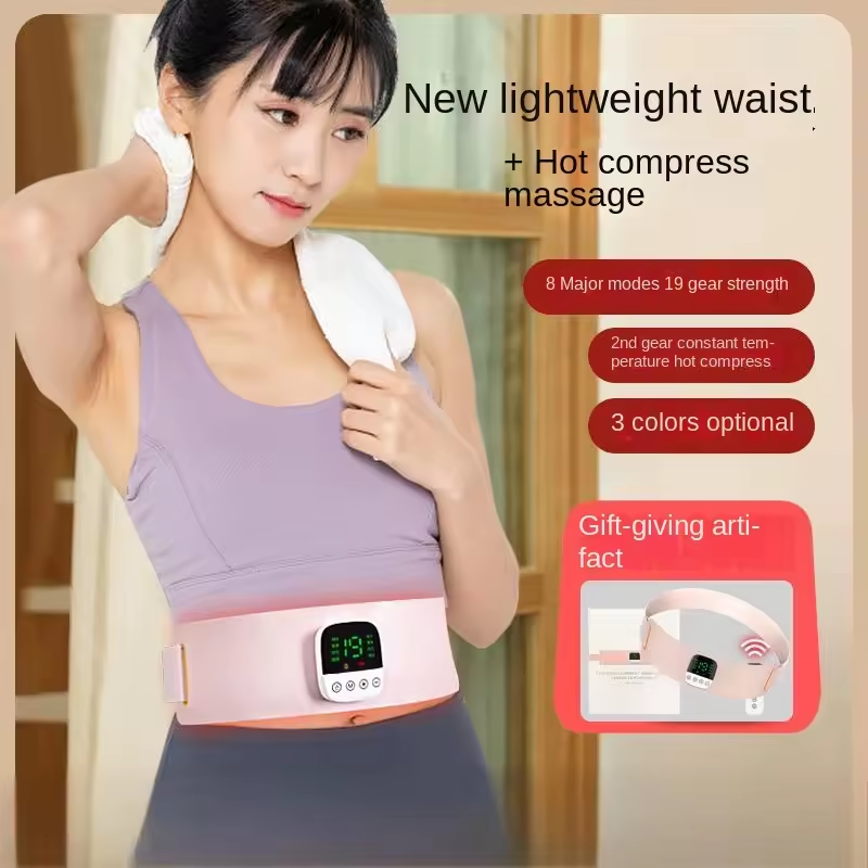 Woman wearing pink waist belt at her waist during a day of rest