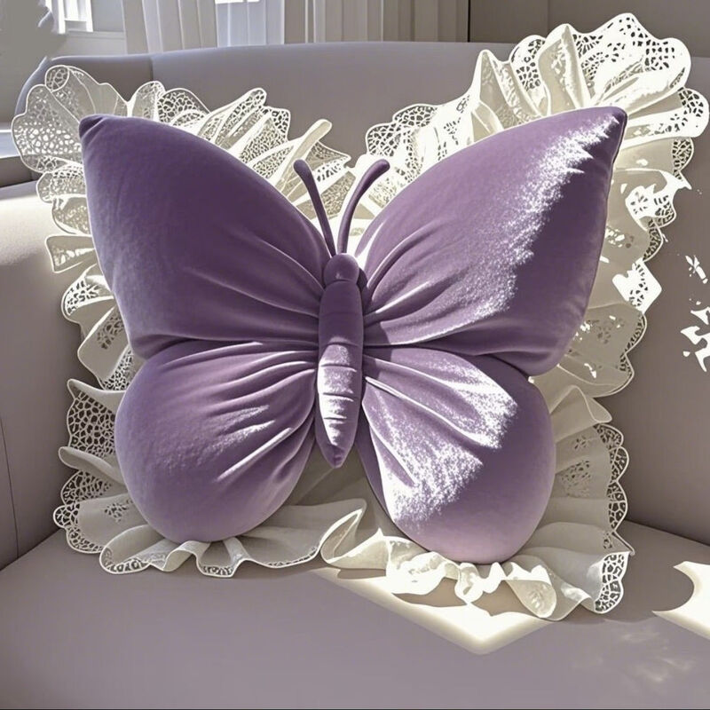 Butterfly Princess Pillow - Office, Living Room, Bedroom (with Bow). Sofa/Car Cushion, New Home