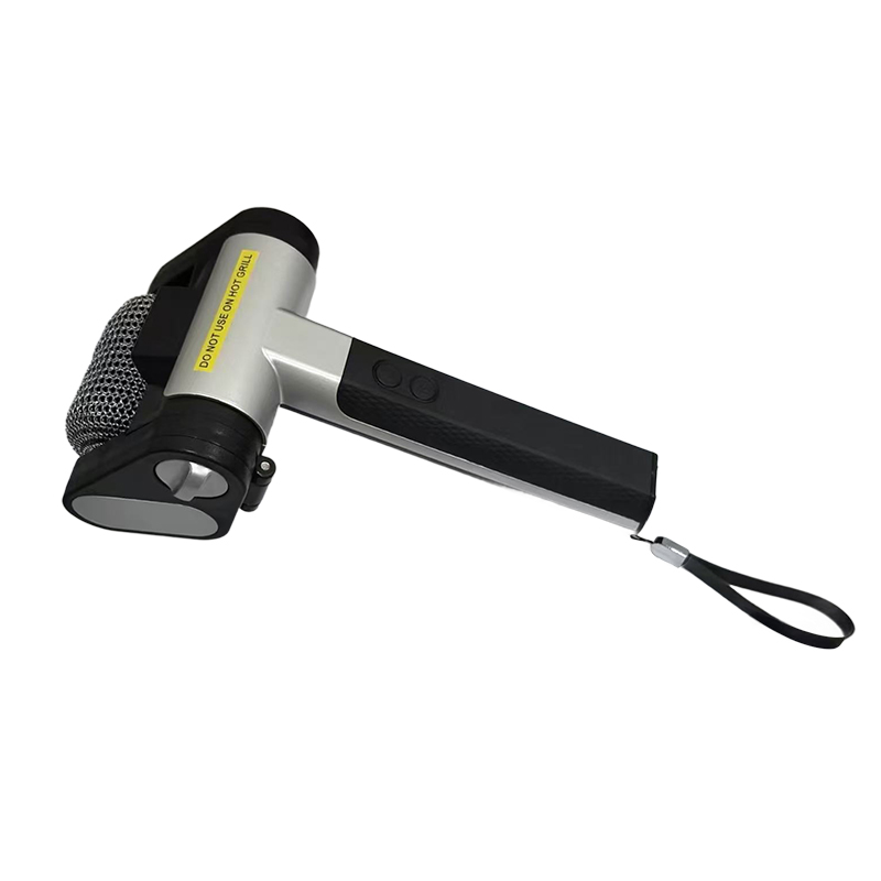 Silver brush showing side controls and charging port hint