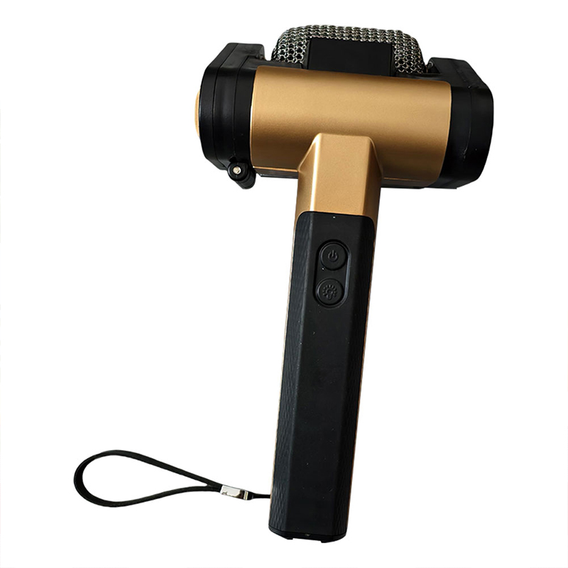 Gold brush front view with dual control buttons and stainless roller barrel