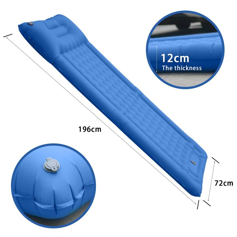 Outdoor thicken self-inflating camping mattress: ultralight, with built-in pump, ideal for travel