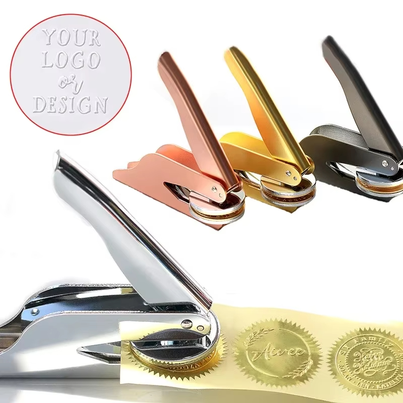 Upload Your Logo – Custom Logo Steel Embossing Die, Stainless Steel Desktop Hand Press Stamp for