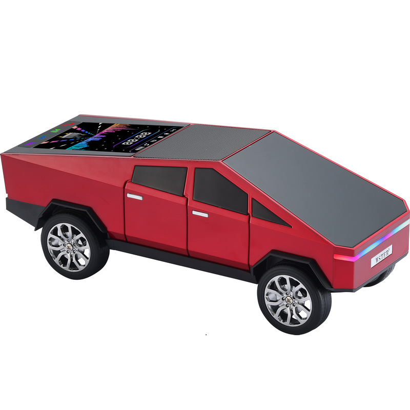 WS-580 New Cybertruck Car Shaped Wireless Bluetooth Speakers with TF USB FM TWS Selfie LED Colorful