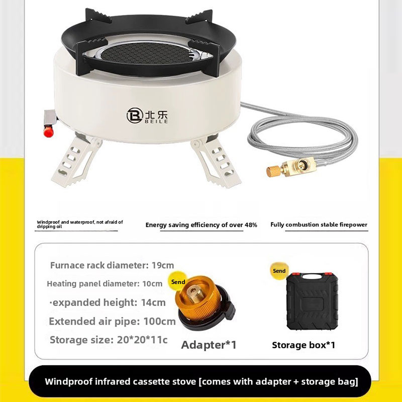 Explorer 4000W infrared camping stove: portable, windproof, with electronic ignition for outdoor