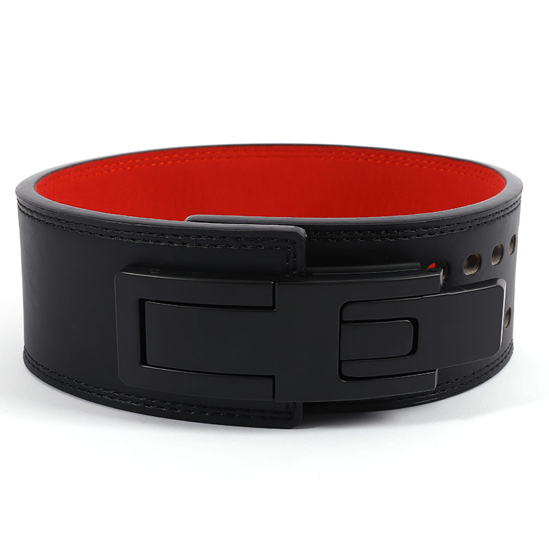 Heavy-Duty Leather Weightlifting Belt - Firm Back Support for Squats & Deadlifts