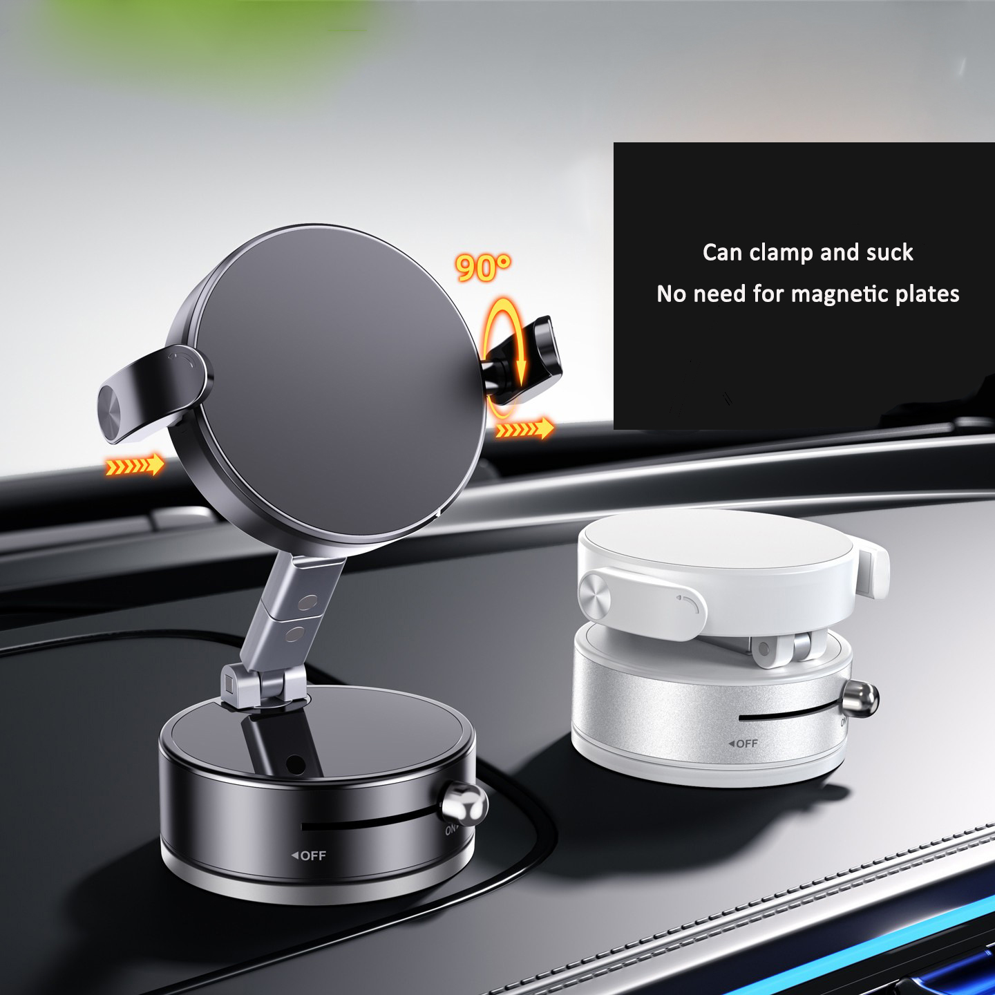 Suction cup type vacuum phone holder with magnetic suction chuck