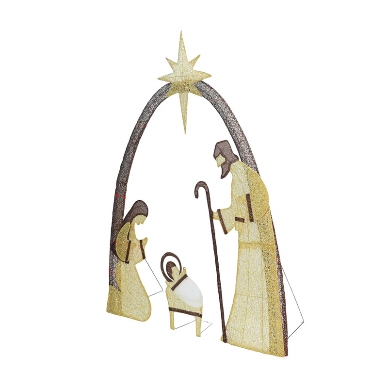 Outdoor Nativity Scene with Copper Wire, Christmas Yard Decor for Garden