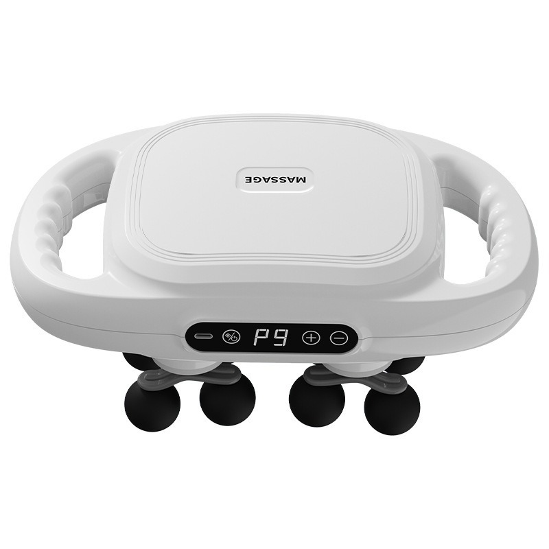 Massage gun control panel with ergonomic handles and power level display