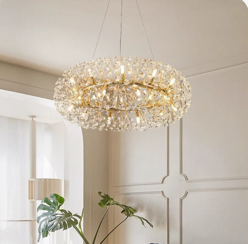 Dandelion crystal pendant light luxury living room light bedroom dining room high-end crystal