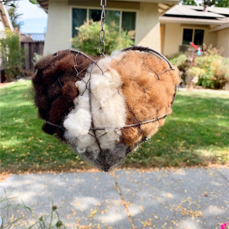 Handmade Heart-Shaped Bird Nest - Outdoor Garden Decor, Weat