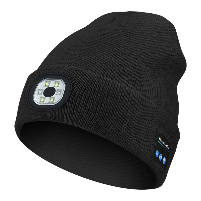 Warm LED Beanie with Bluetooth 5.4 Stereo, USB Rechargeable & 3-Level Adjustable