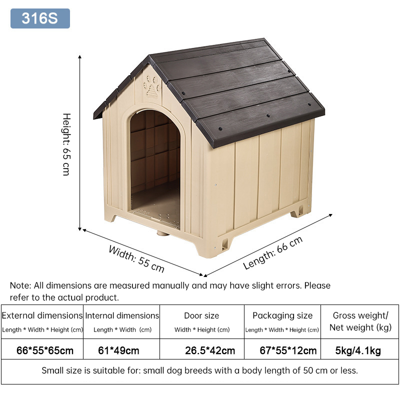 Heavy Duty Outdoor Dog House - 4 Season Insulated Shelter Waterproof & Anti-UV Kennel for All Size