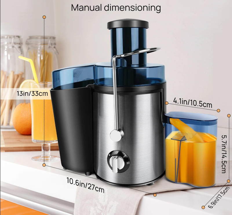 Multi functional household centrifugal juicer, electric fruit and vegetable juicer, residue