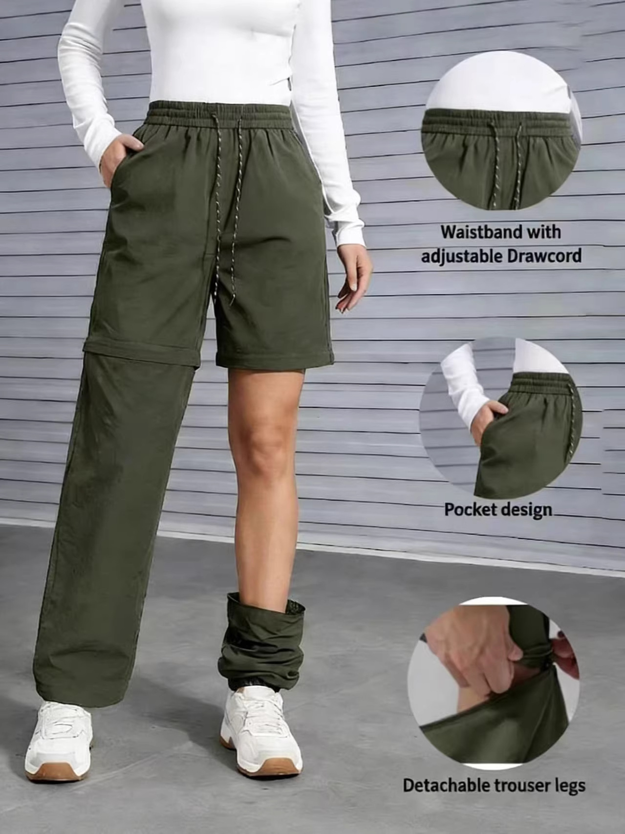 Women's Convertible Hiking Pants - Waterproof Quick-Dry Cargo Trousers with Zip-Off Legs for