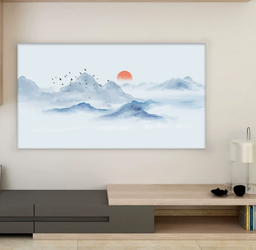 Cartoon oil painting dog dustproof TV cover simple TV cloth cover large TV