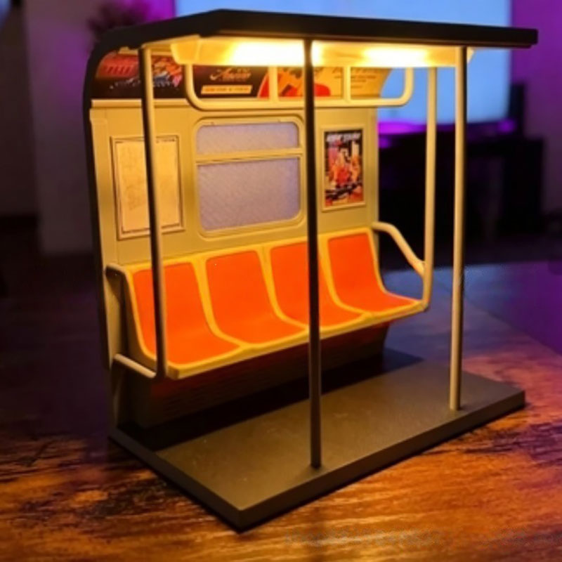 Retro Subway Train Lamp – Vintage Metro Style Table Light with Warm LED – Unique Desk & Bedroom