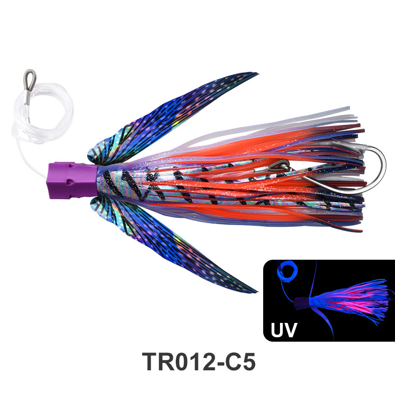 Squid Shape Trolling Lure – 225mm 77g Large Soft Fishing Bait, Deep Sea Boat Trolling Jig for Tuna &