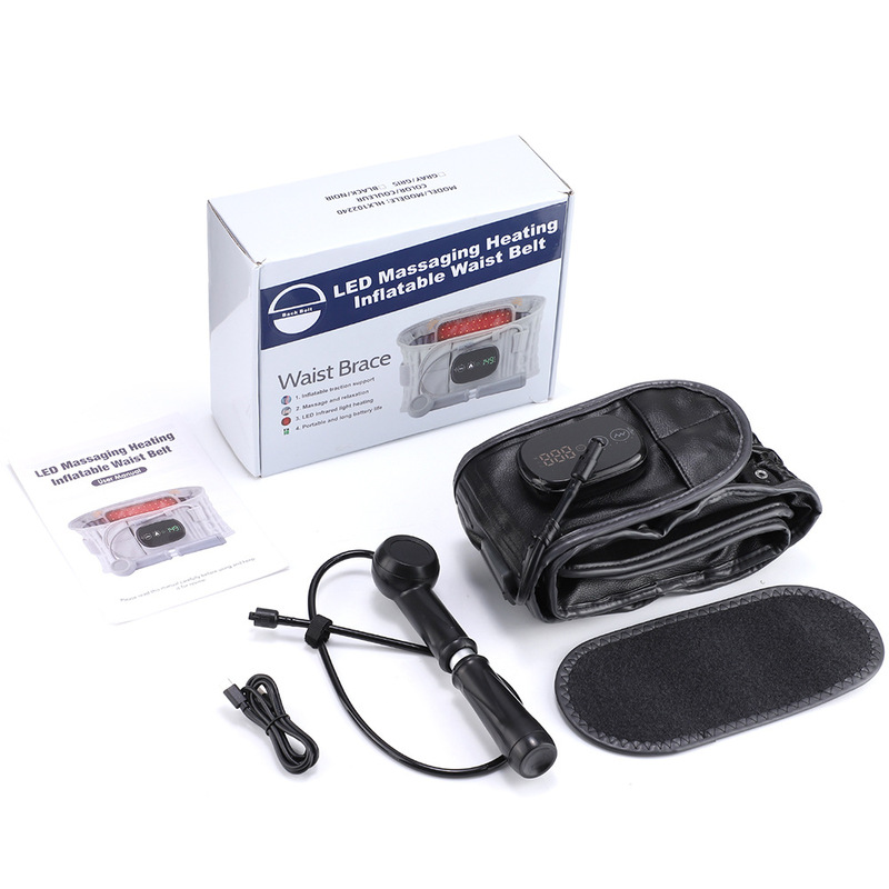 Electric Heating & Massage Waist Belt, Inflatable Airbag Lumbar Support for Back Pain and Posture