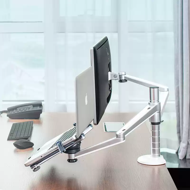 Dual Monitor Arm Mount, Aluminum (2 Screens) 4