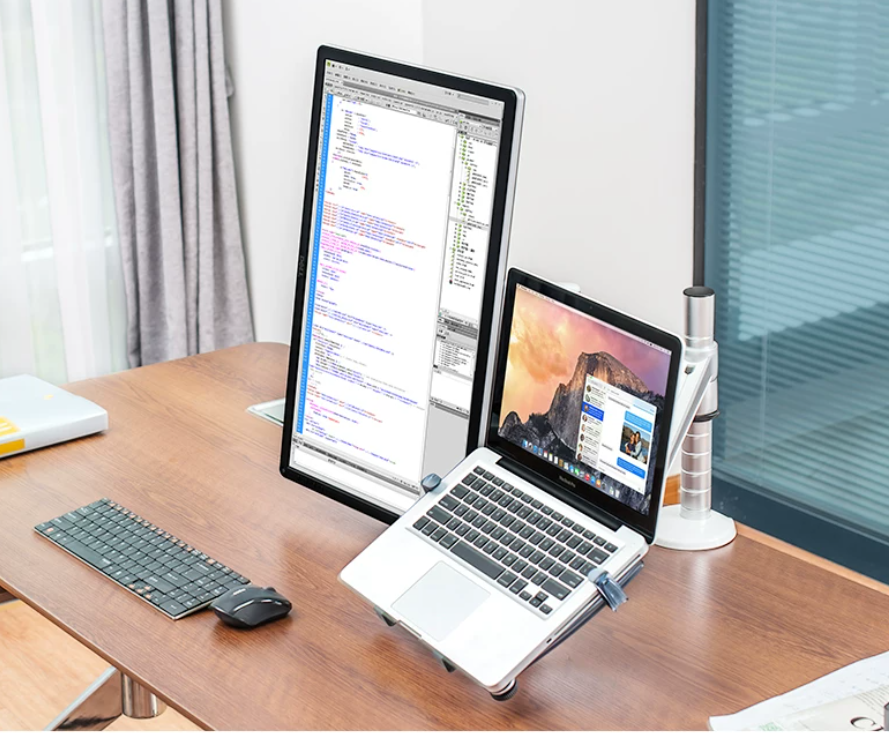 Dual Monitor Arm Mount, Aluminum (2 Screens) 3