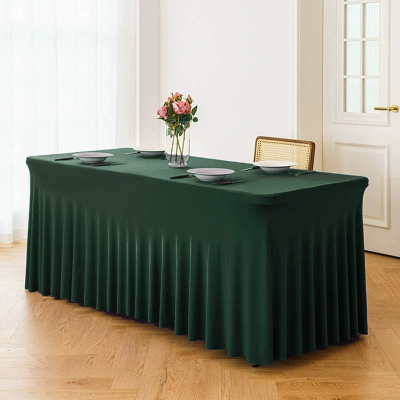 Stretch Spandex Table Cloth Rectangular, Fitted Table Cover for Weddings Parties Banquets Hotel