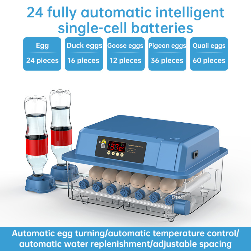 Automatic Egg Incubator 12/15/24 Eggs with Auto Turner & Temp Control, Poultry Hatcher for Chicken